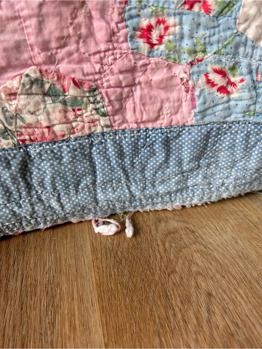 Vintage Handmade Grandmother’s Flower Garden Quilt